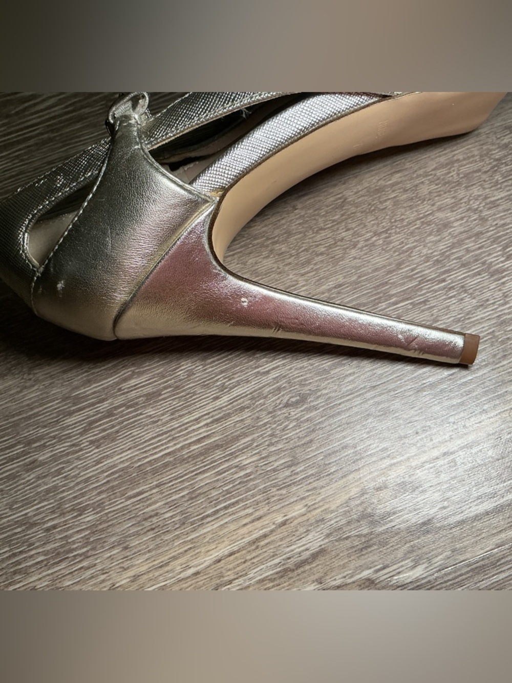 Nine West Gold Peep-Toe Mary Jane Heels - Picture 5 of 14